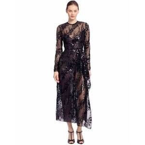 NEW ELIE SAAB sequins midi dress in black